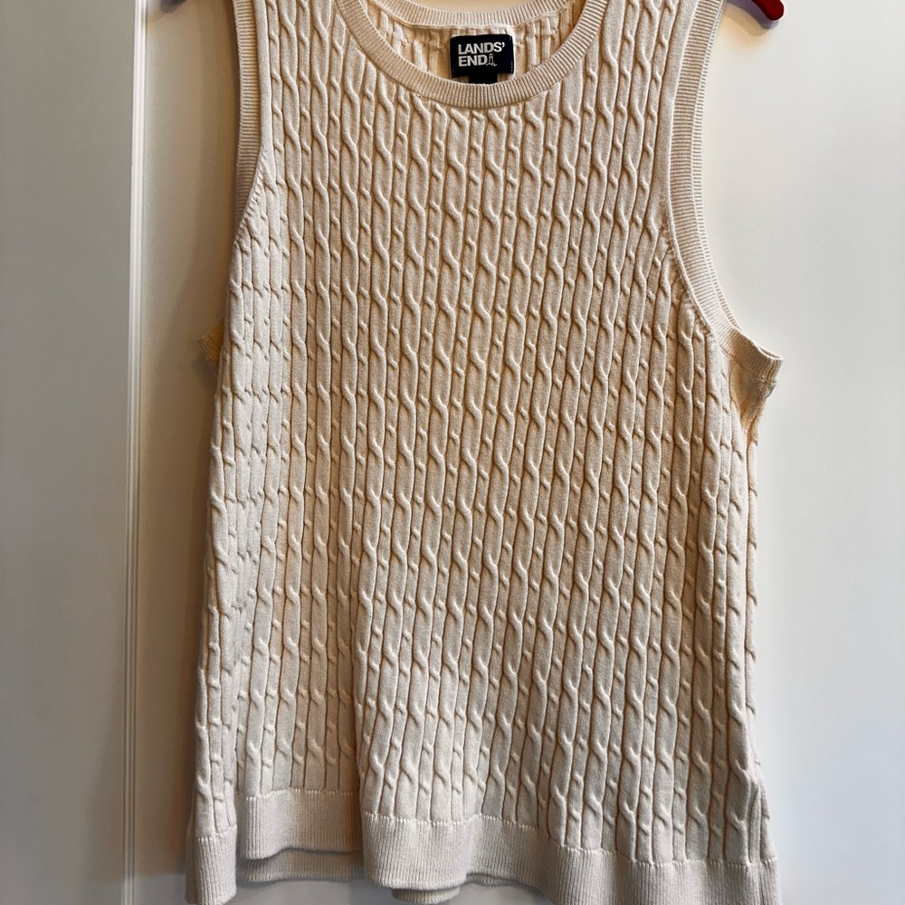 Lands' End cream cotton shell. XL